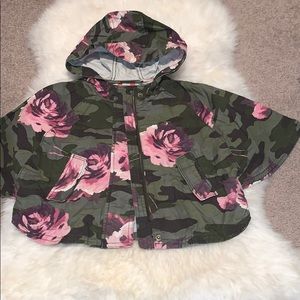 Stylish camouflage poncho